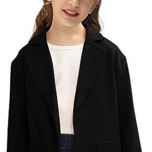 Girls Blazers Button Down Long Sleeve Open Front with Pockets Jackets